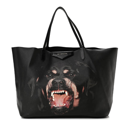 Givenchy Textured Coated Canvas Rottweiler Print Large Antigona Tote Black 3 of 22
