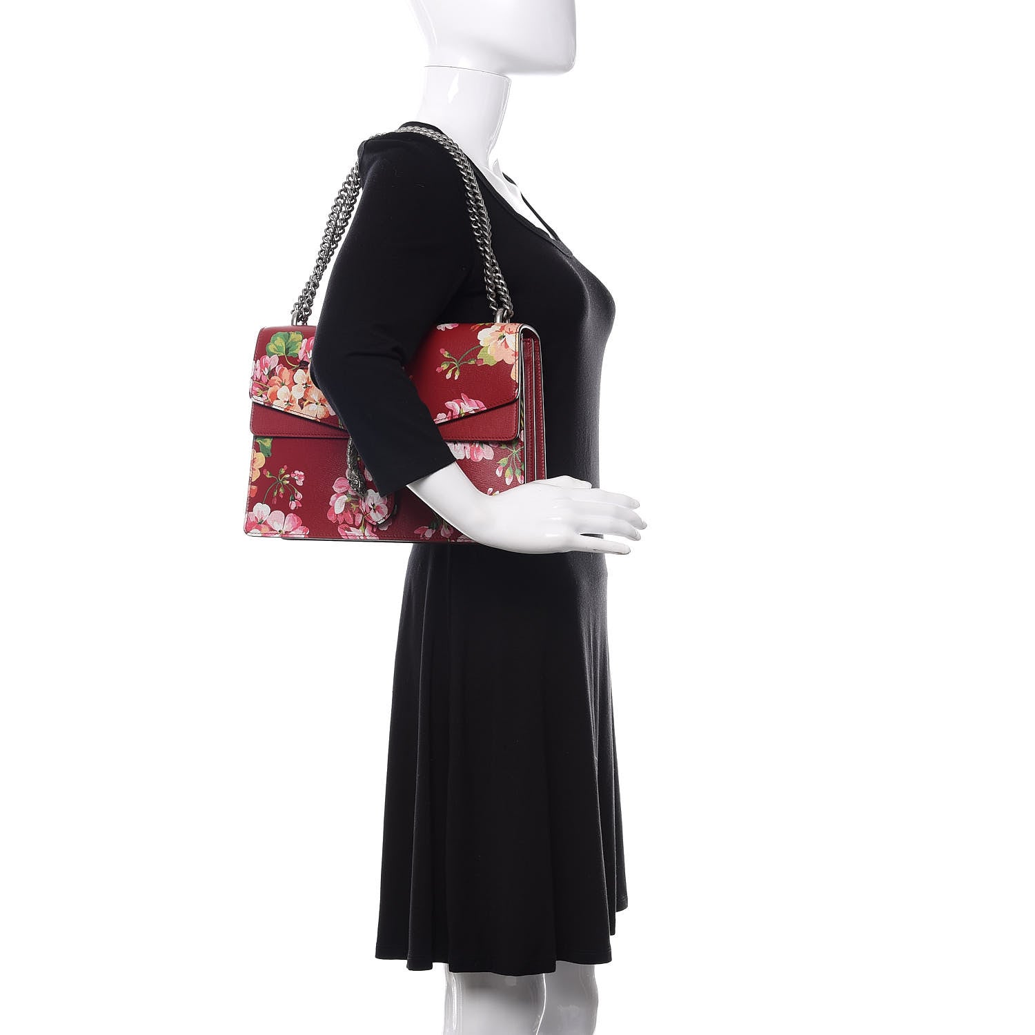 Gucci Calfskin Blooms Print Medium Dionysus Shoulder Bag Romantic Cherry Multicolor 2 of 10