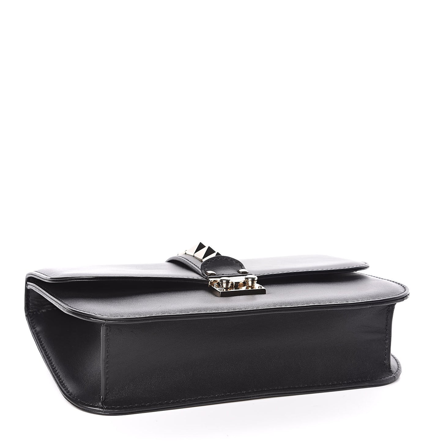Vitello Medium Glam Lock Rockstud Flap Black