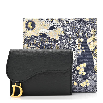Christian Dior Grained Calfskin Saddle 5-Gusset Card Holder Black 10 of 10