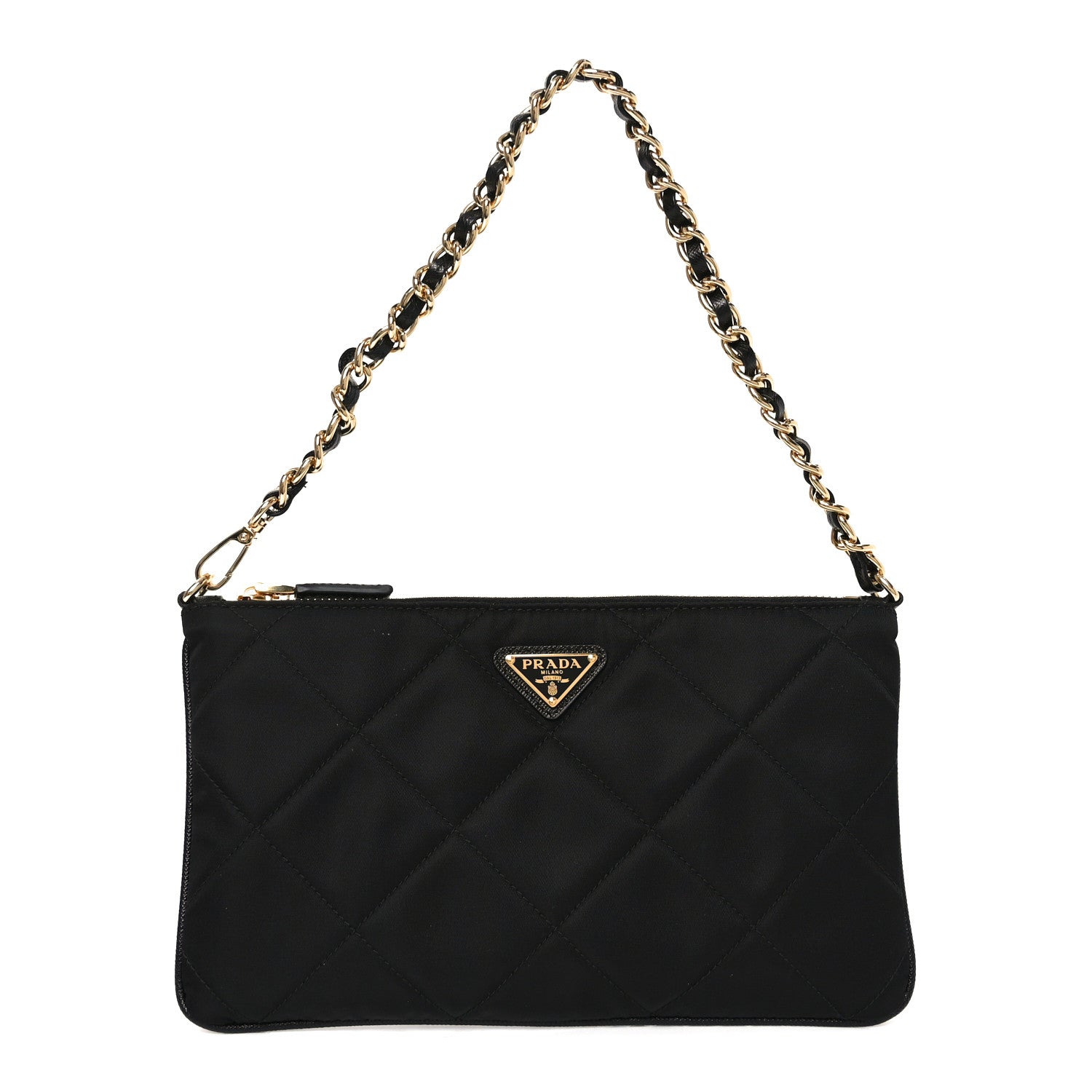 Prada Re-Nylon Tessuto Impuntu Quilted Re-Edition 1995 Chaine Pouch Black 1 of 10