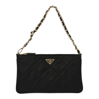 Prada Re-Nylon Tessuto Impuntu Quilted Re-Edition 1995 Chaine Pouch Black 1 of 10