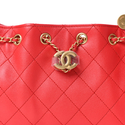 Chanel Caviar Quilted Mini Chanel 25 Handbag Dark Red 8 of 11