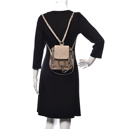 Chloe Suede Calfskin Mini Faye Backpack Motty Grey 2 of 10