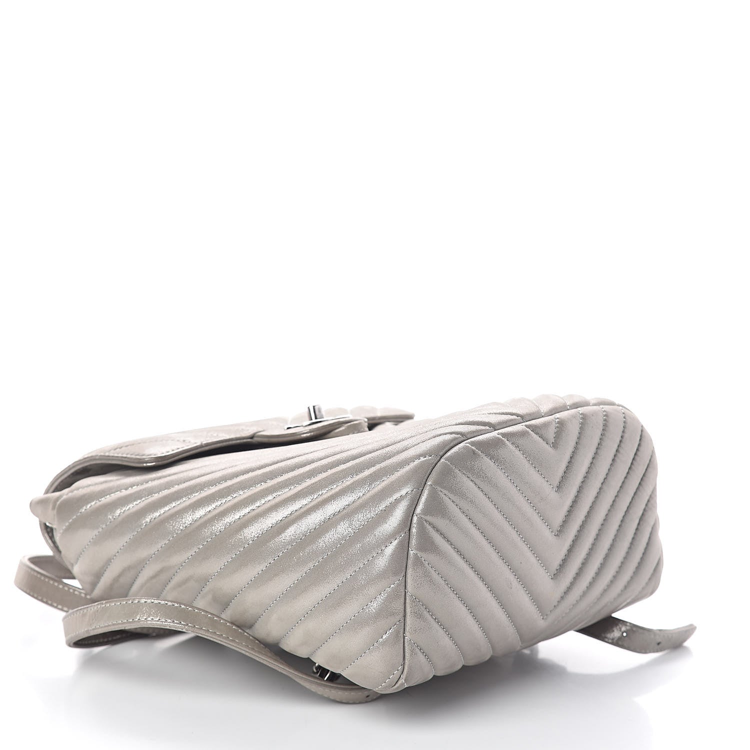 Chanel Metallic Calfskin Chevron Quilted Small Urban Spirit Backpack Silver 4 of 12