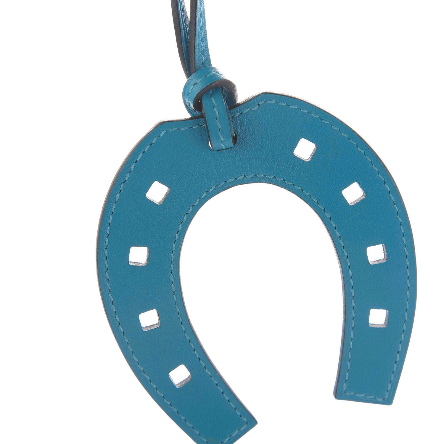 Hermes Swift Paddock Horseshoe Bag Charm Turquoise 4 of 5