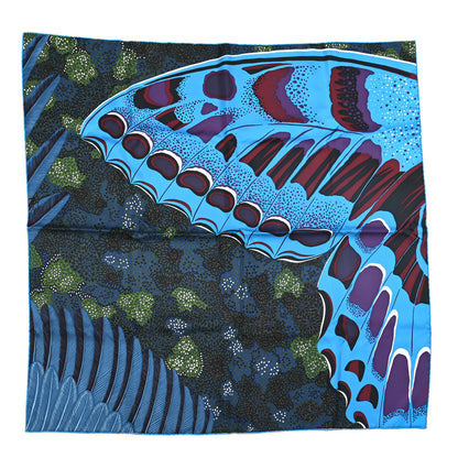 Hermes Silk L'Esprit de la Foret Scarf 90 Bleu Prune Vert 1 of 6
