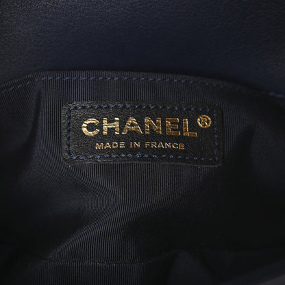 Chanel Sheepskin Braided Small Boy Reverso Flap Navy 6 of 10