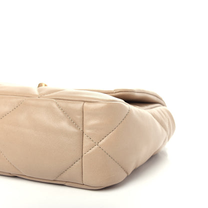 Chanel Lambskin Quilted Medium Chanel 19 Flap Dark Beige 9 of 10