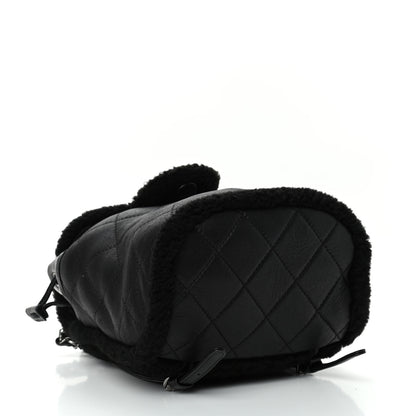 Chanel Lambskin Shearling Coco Neige Backpack Black 3 of 4