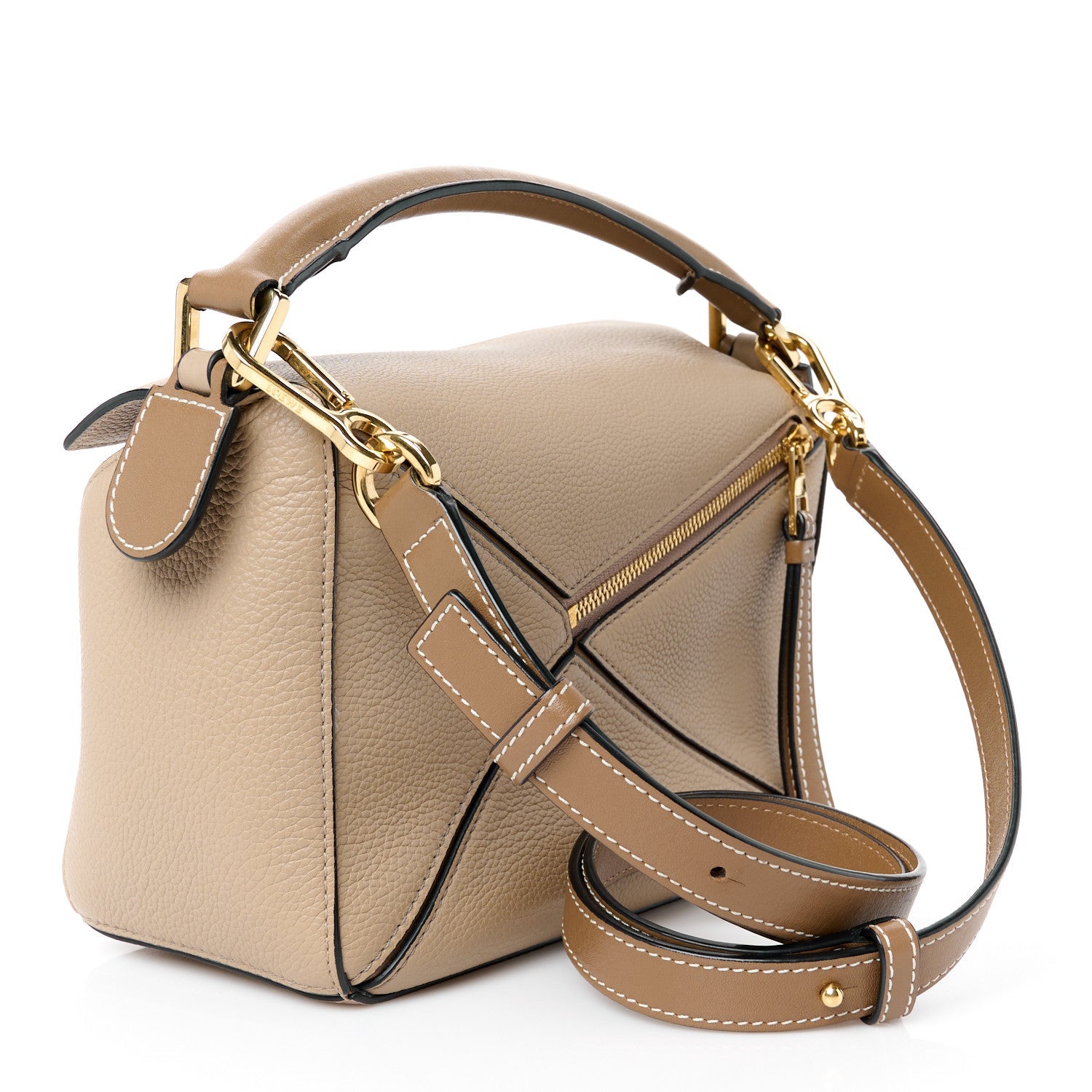 Loewe Grained Calfskin Small Puzzle Bag Sand Mink 2 of 8