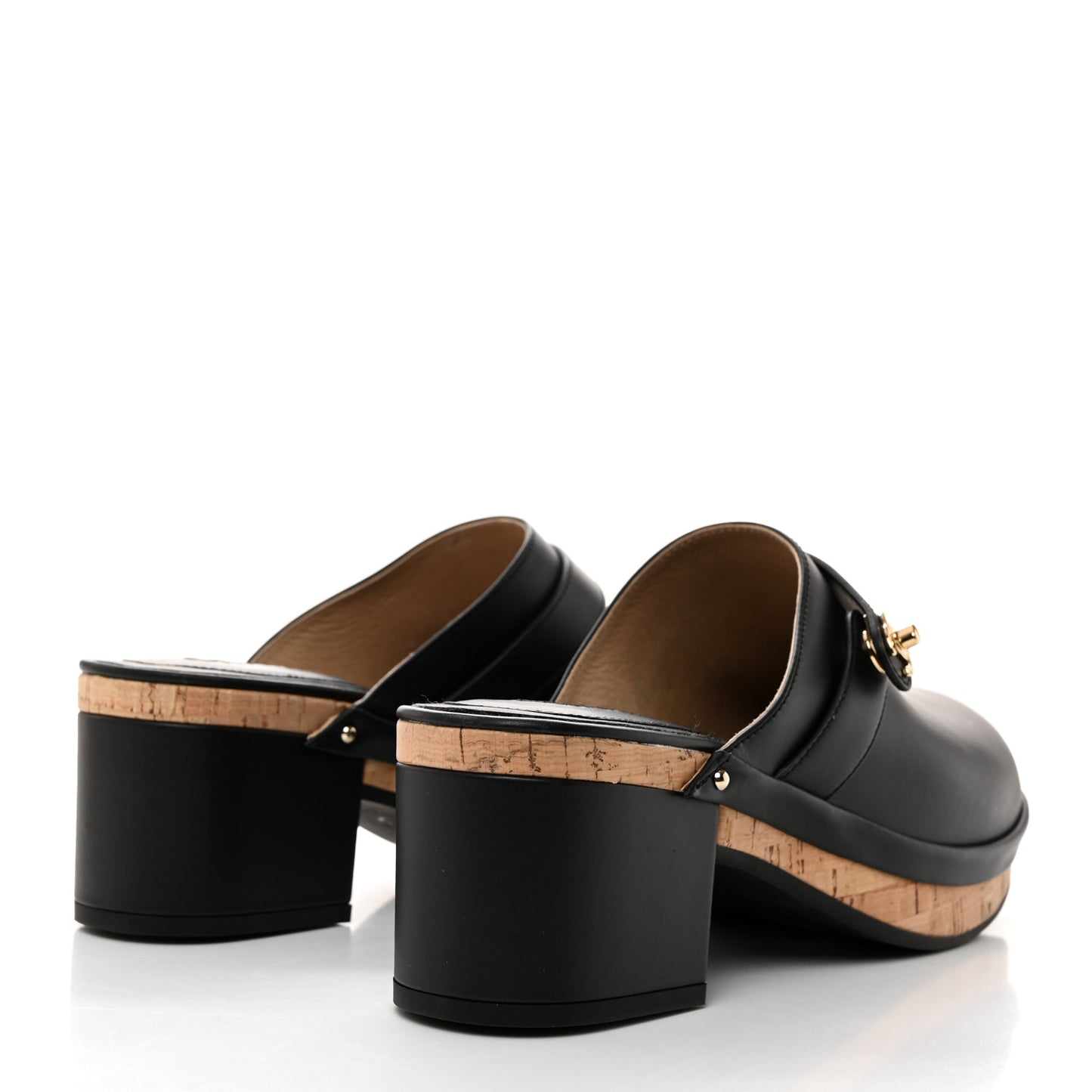 Calfskin CC Turn Lock Clogs 41 Black