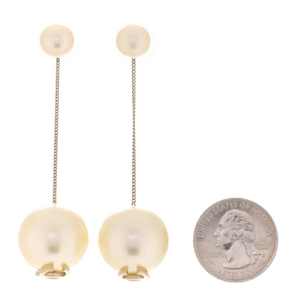 Chanel Pearl CC Chain Drop Earrings Gold 2 of 4