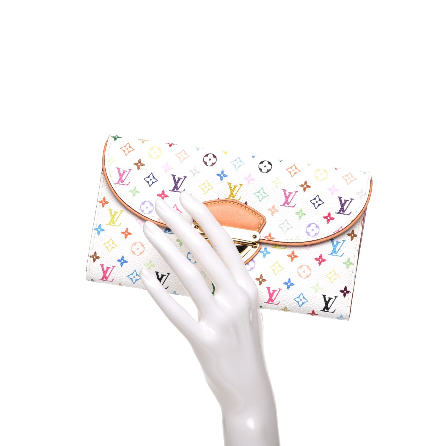 Louis Vuitton Monogram Multicolor Eugenie Wallet White Litchi 2 of 7