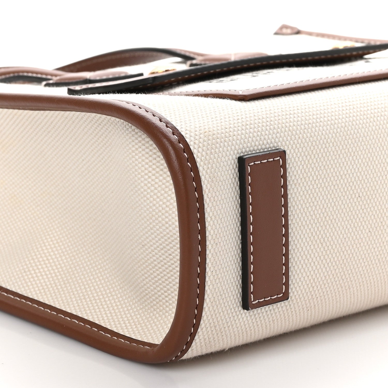 Burberry Canvas Smooth Calfskin Mini Two Tone Freya Tote Brown 7 of 9