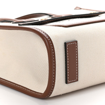 Burberry Canvas Smooth Calfskin Mini Two Tone Freya Tote Brown 7 of 9