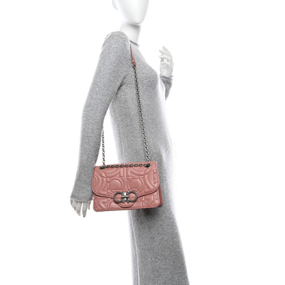 Salvatore Ferragamo Calfskin Quilted Gancini Flap Bag Antique Rose 2 of 14