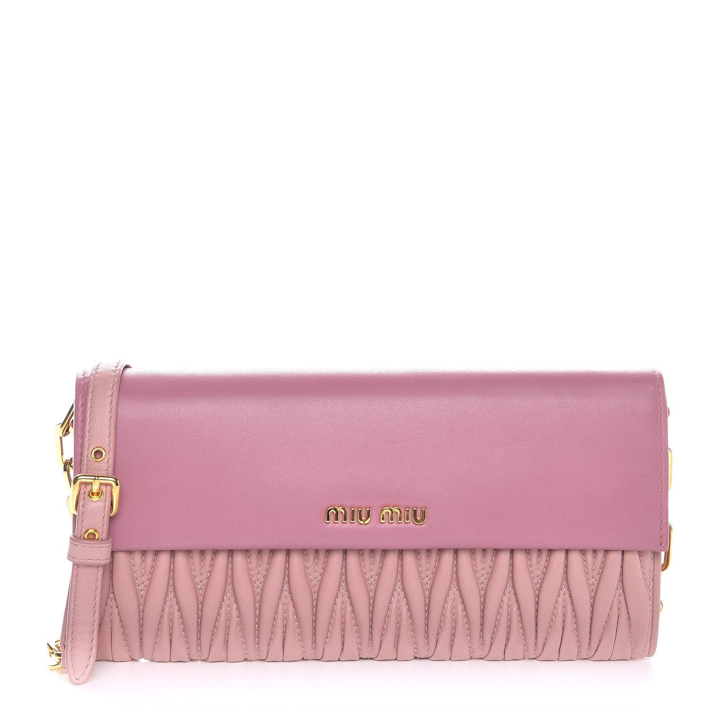 Nappa Matelasse Bicolor Wallet On Chain Loto Orchide
