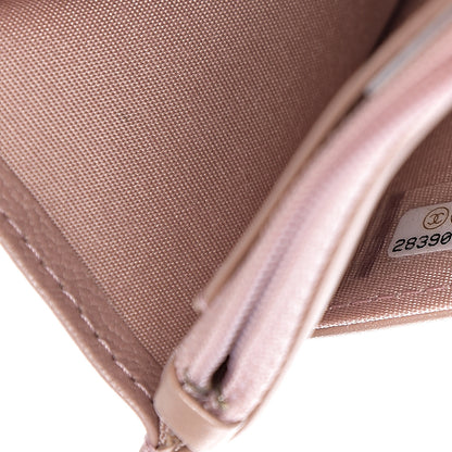 Chanel Goatskin Camellia Embossed Wallet On Chain WOC Light Pink 7 of 11