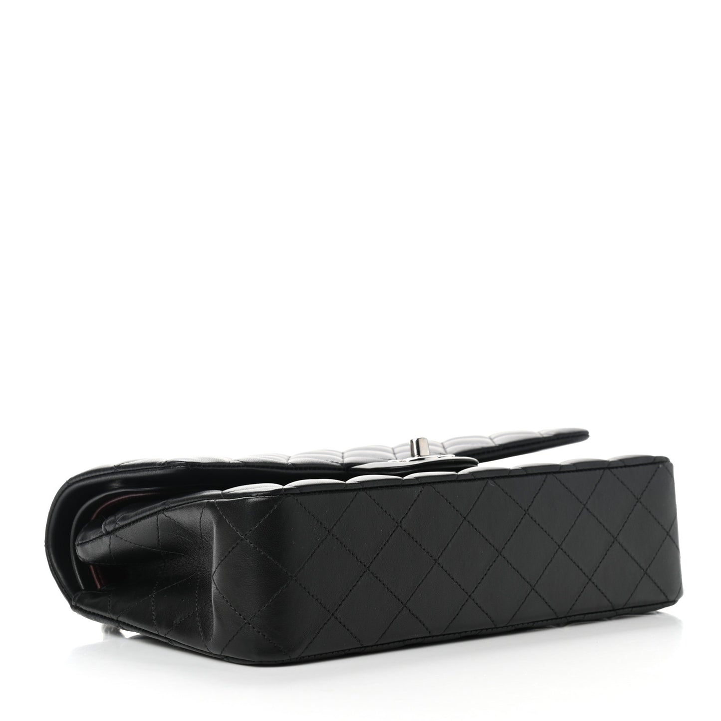 Lambskin Quilted Medium Double Flap Black
