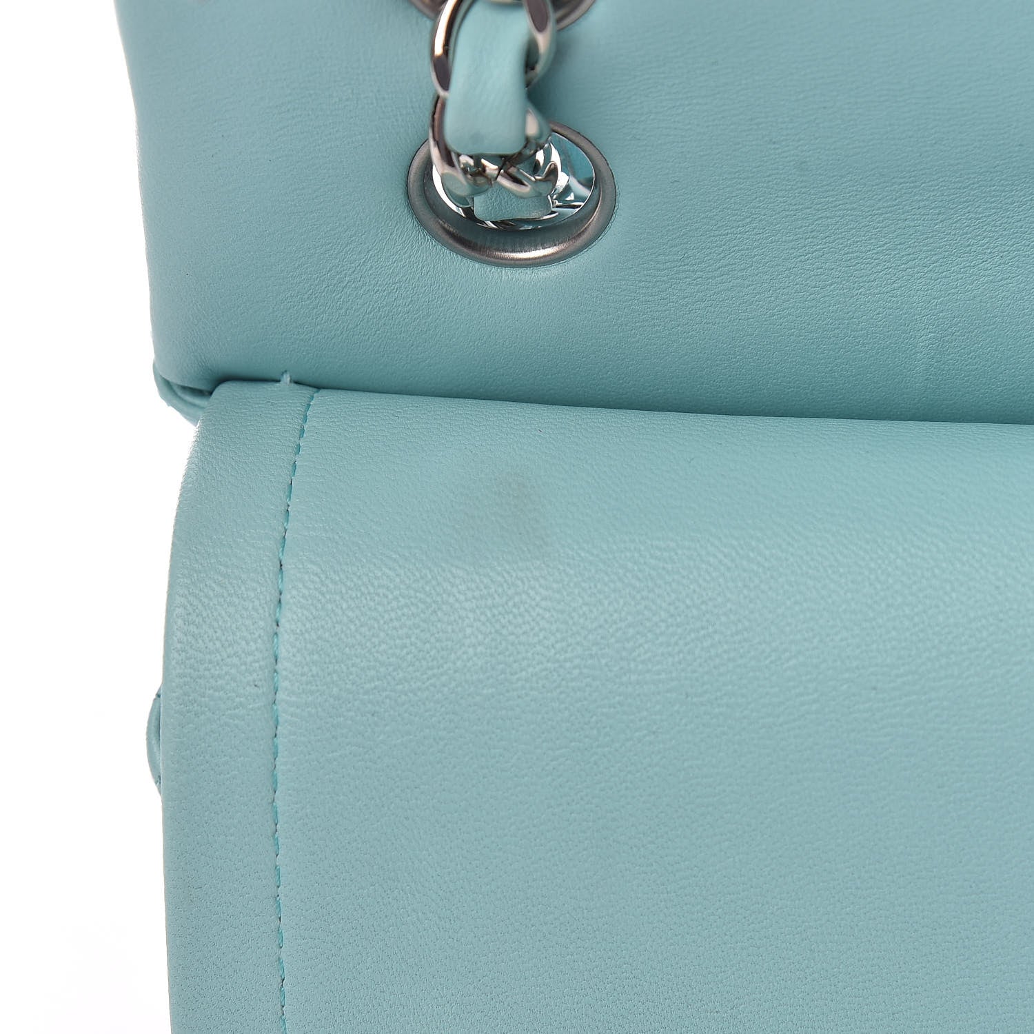 Chanel Lambskin Quilted Small Double Flap Light Blue 9 of 17