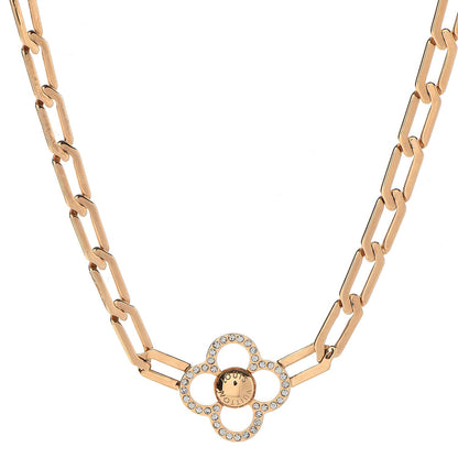Louis Vuitton Swarovski Crystal Flower Power Necklace Gold 1 of 5
