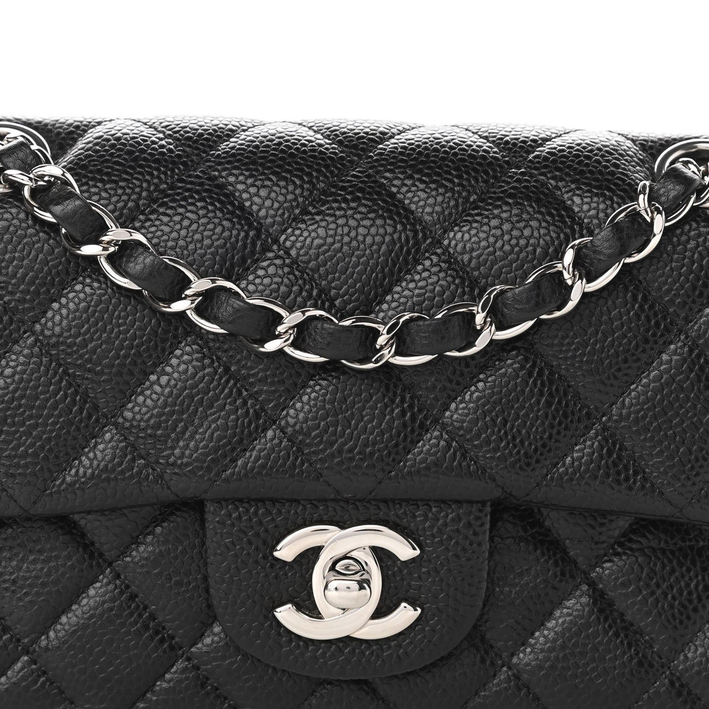 Caviar Quilted Mini Rectangular Flap Black
