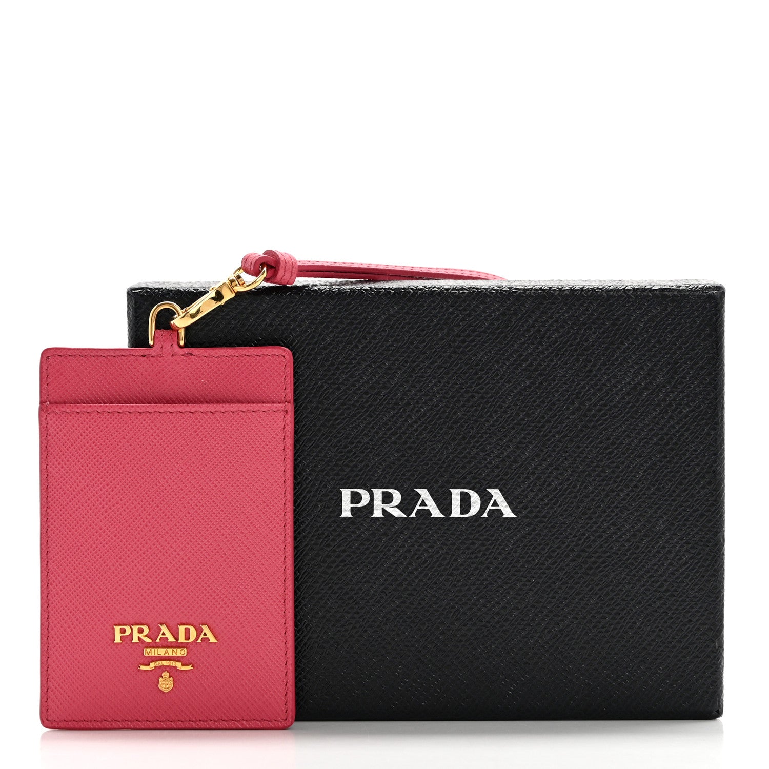 Prada Saffiano Badge Holder Fuschia 9 of 9