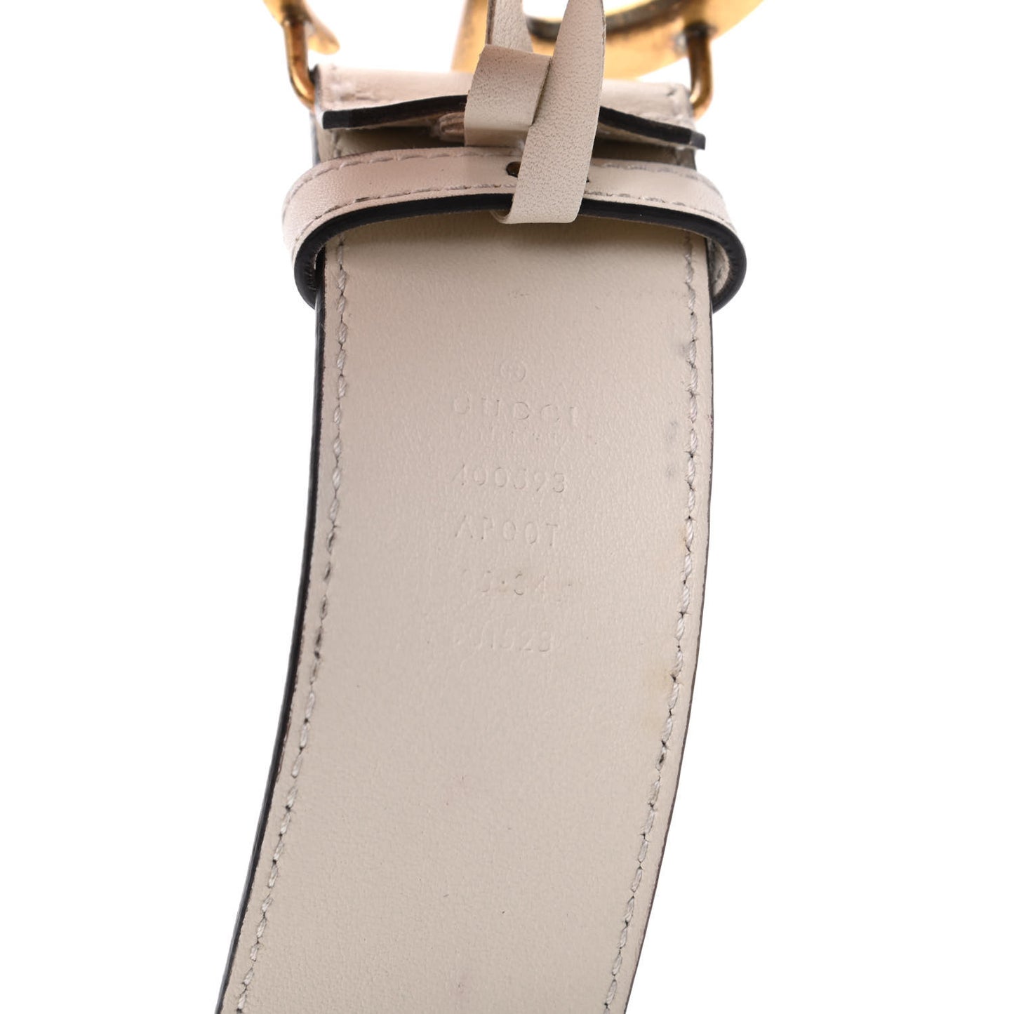 Calfskin Double G 40mm Belt 85 34 Mystic White