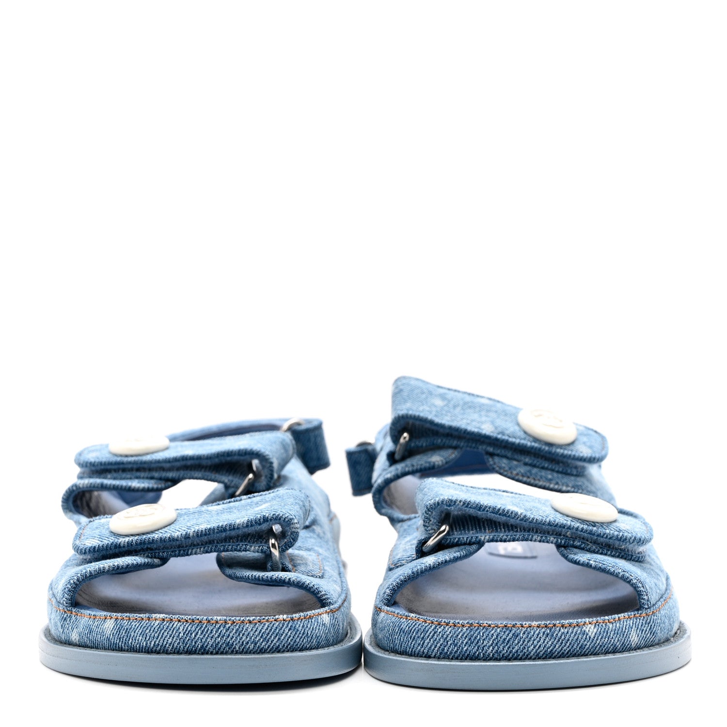 Chanel Denim CC Dad Sandals 40 Light Blue 2 of 8