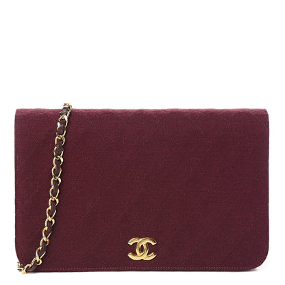 Chanel Jersey Quilted Small Single Flap Dark Red 1 of 12