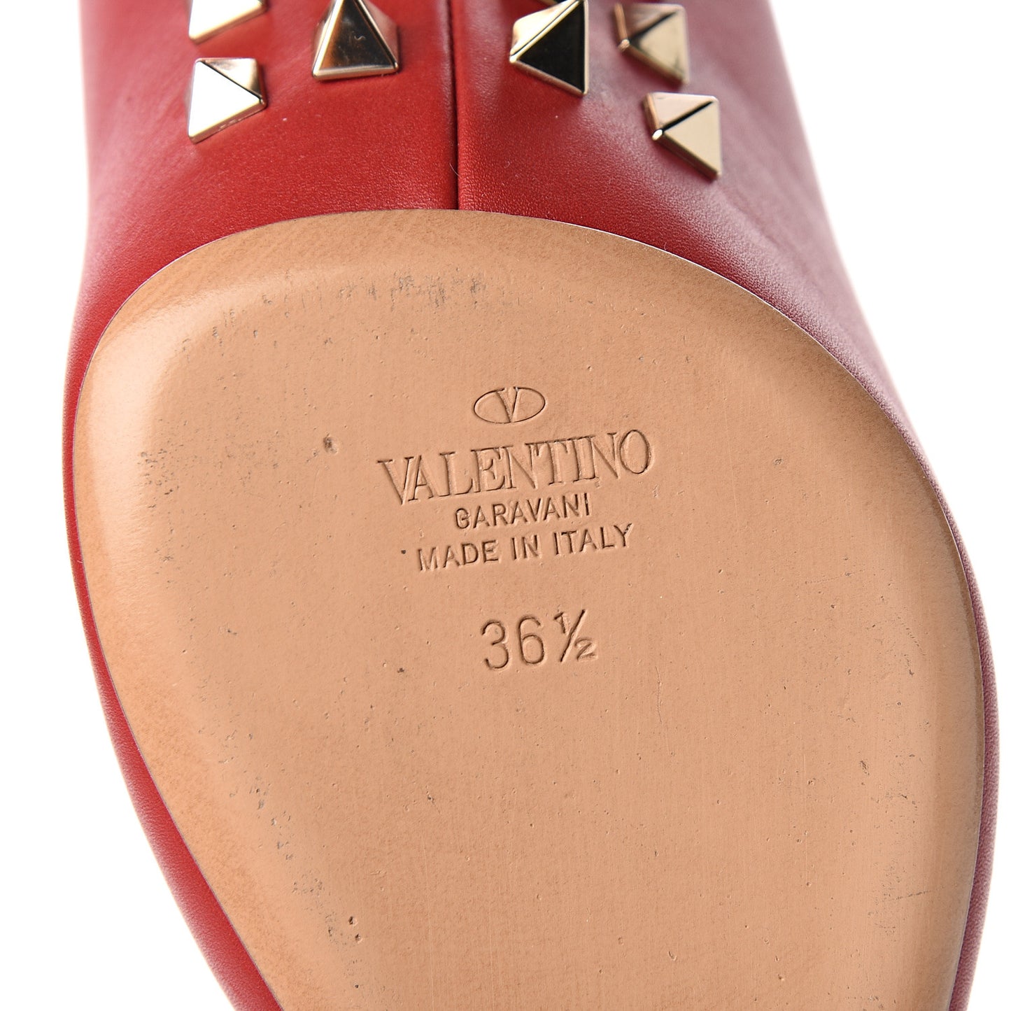 Nappa Rockstud Jaw Stud 100mm Pumps 36.5 Rosso Valentino