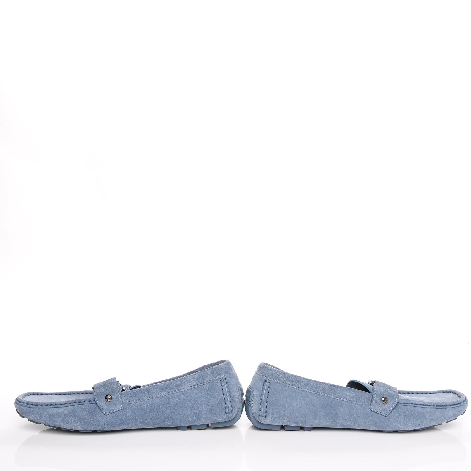 Louis Vuitton Mens Suede Monte Carlo Loafers 9 Blue 5 of 11