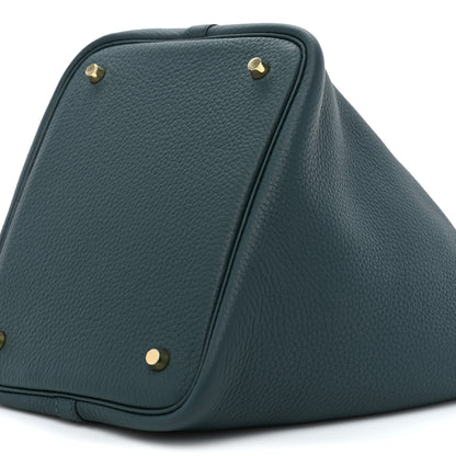 Hermes Taurillon Clemence Picotin Lock 22 MM Vert Cypress 8 of 9