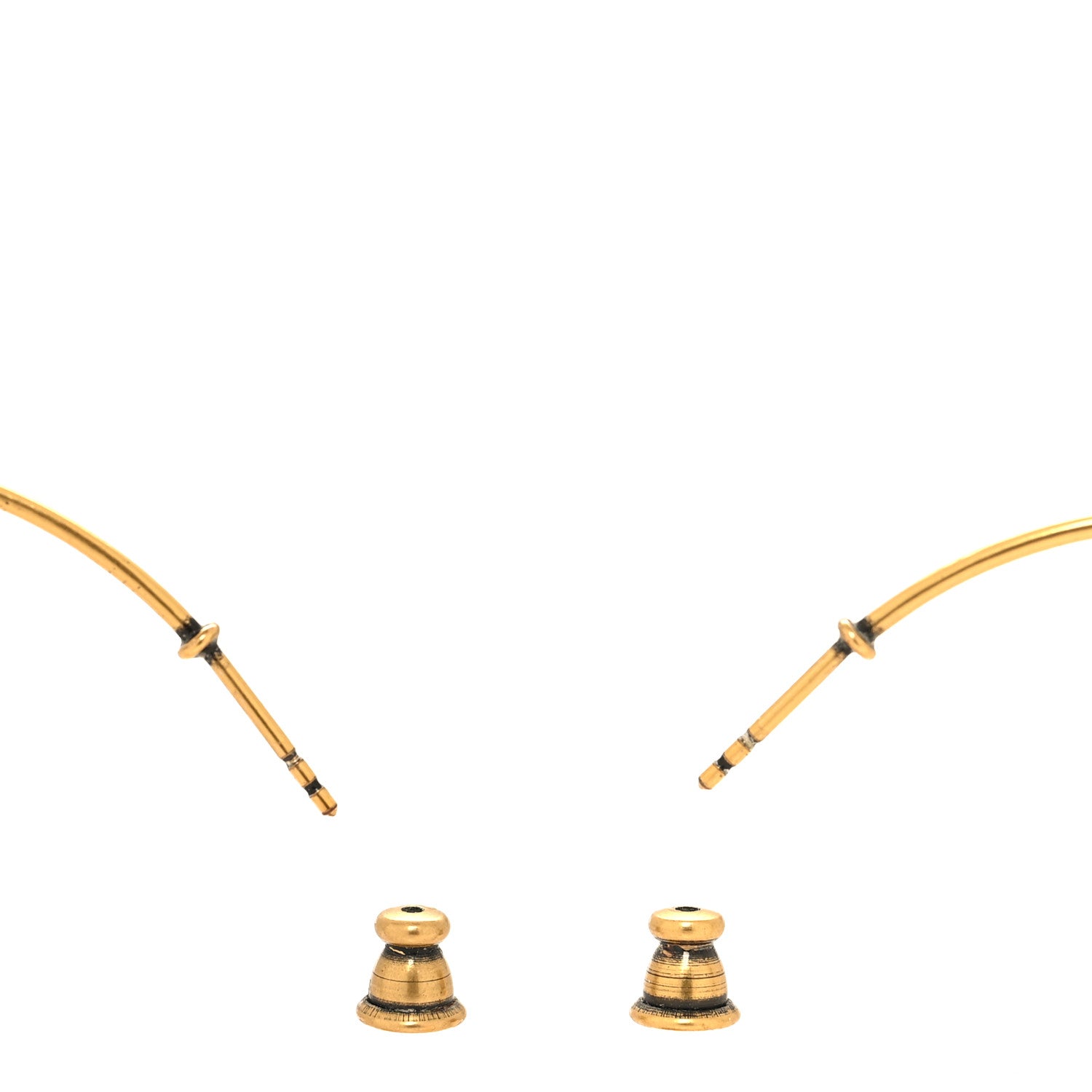 Christian Dior Metal J Adior Hoop Earrings Aged Gold 3 of 4