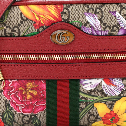 Gucci GG Supreme Monogram Flora Web Mini Ophidia Shoulder Bag Red 8 of 11