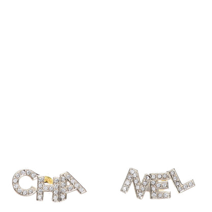 Chanel Crystal Pearl Signature Stud Earrings Gold 1 of 5