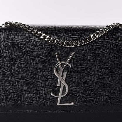 Saint Laurent Grain De Poudre Small Monogram Kate Satchel Black 10 of 10