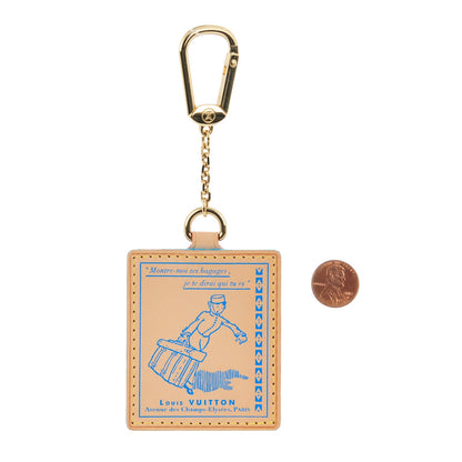Louis Vuitton Vachetta Groom Key Ring Bag Charm Blue 2 of 5