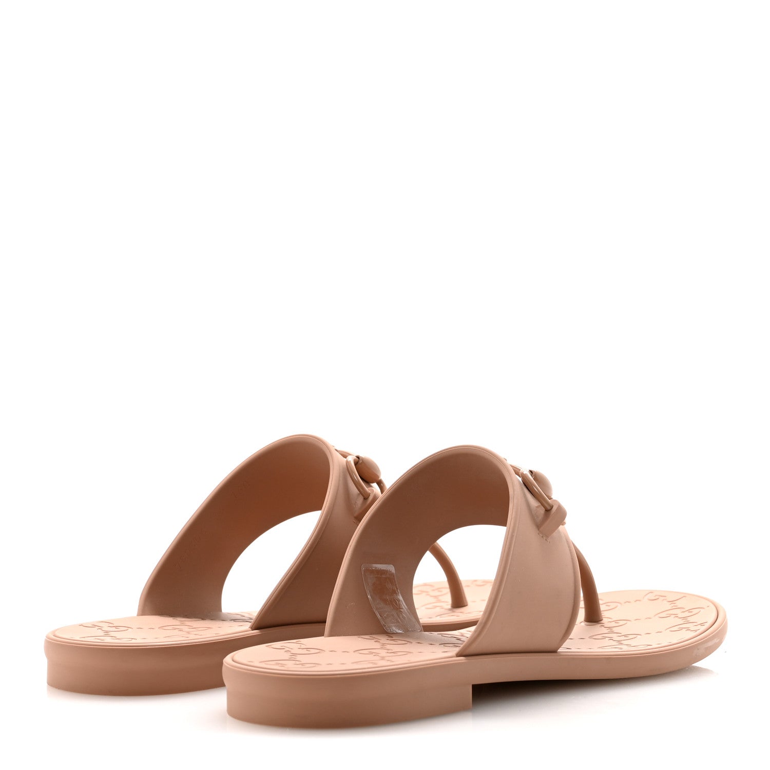 Gucci Rubber Womens Horsebit Thong Sandals 36 Vintage Camel 5 of 8