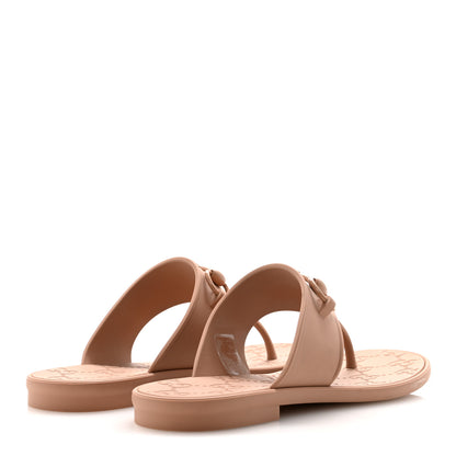Gucci Rubber Womens Horsebit Thong Sandals 36 Vintage Camel 5 of 8