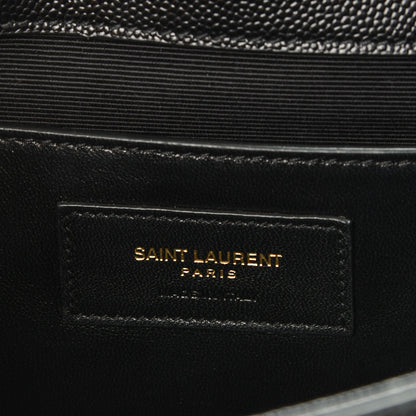 Saint Laurent Grain De Poudre Large Classic Monogram Kate Satchel Black 6 of 6