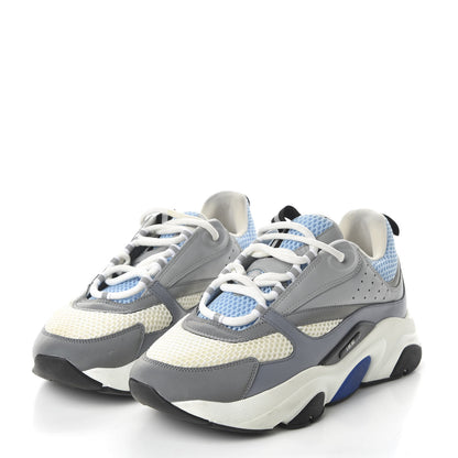 Christian Dior Technical Mesh Calfskin Mens B22 Sneakers 41 White Blue Grey 3 of 8