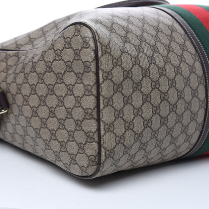 Gucci GG Plus Web Carry On Duffle Bag Dark Brown 8 of 13