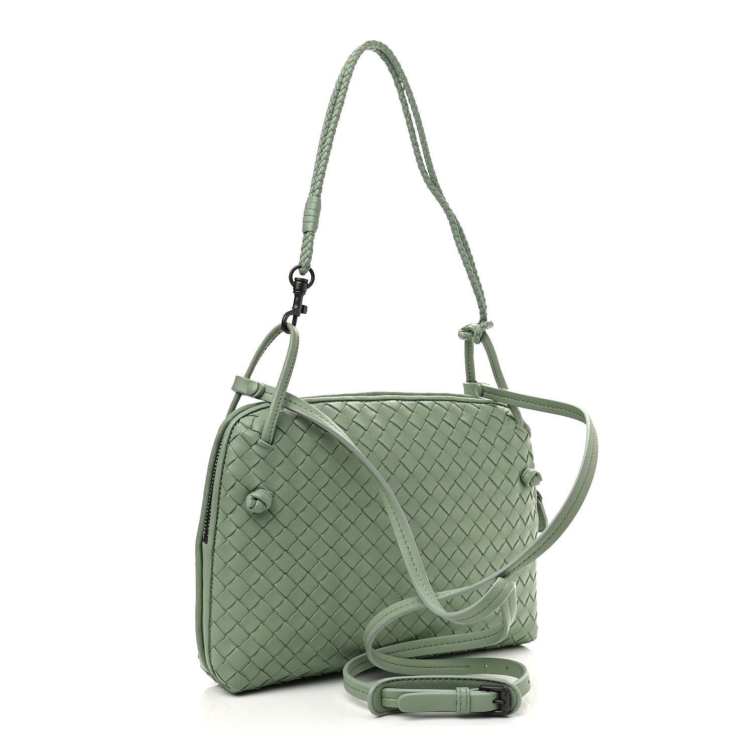 Bottega Veneta Nappa Intrecciato Nodini Crossbody Messenger New Sauge 3 of 10