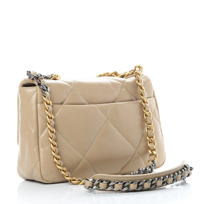 Chanel Lambskin Quilted Medium Chanel 19 Flap Dark Beige 3 of 11