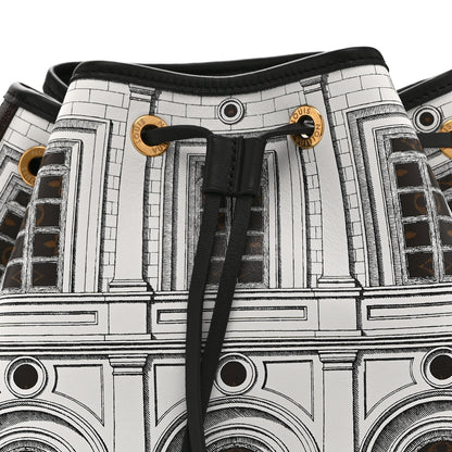Louis Vuitton X FORNASETTI Calfskin Architettura Noe MM Black White 7 of 9