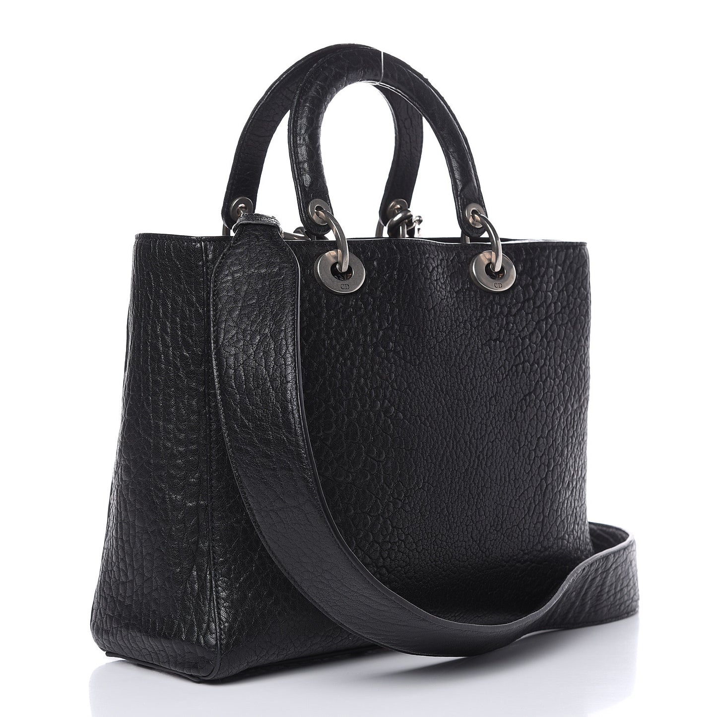 Canyon Grained Lambskin Large Lady Dior Black
