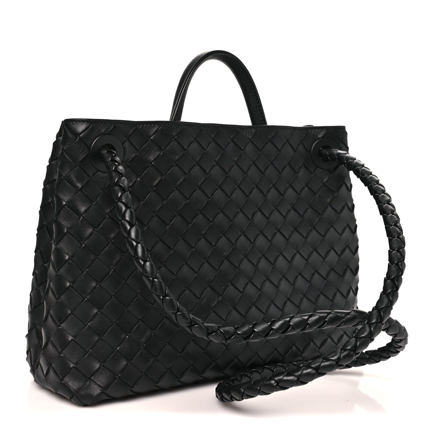 Bottega Veneta Nappa Intrecciato Medium Andiamo Shoulder Bag Black 3 of 9