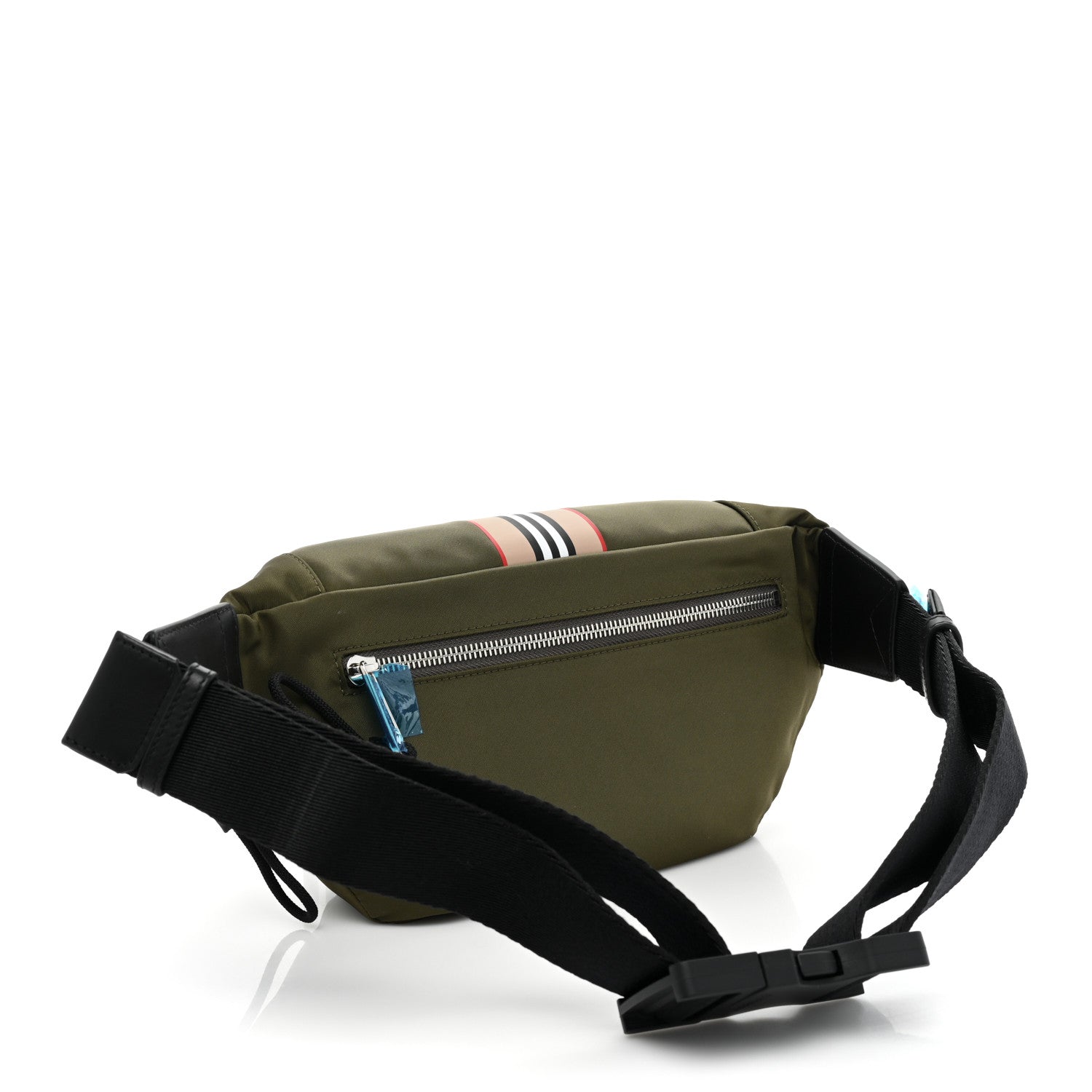 Burberry Nylon Icon Stripe Medium Sonny Bum Bag Dark Olive Green 3 of 9